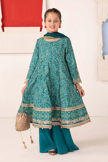 MARIA B | KIDSWEAR | PRINTED RAW SILK SUIT | MKS-EA24-05