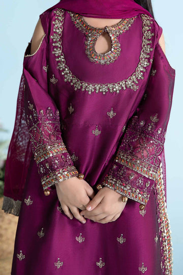 MARIA B | KIDSWEAR | EMBROIDERED COTTON SILK SUIT | MKS-EA24-13