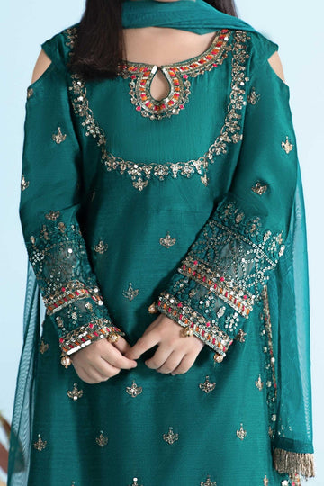 MARIA B | KIDSWEAR | EMBROIDERED COTTON SILK SUIT | MKS-EA24-13