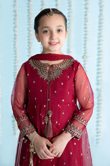 MARIA B | KIDSWEAR | EMBROIDERED ORGANZA SUIT | MKS-EA24-28