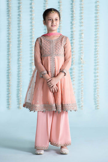 MARIA B | KIDSWEAR | EMBROIDERED ORGANZA SUIT | MKS-EA24-32