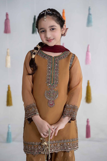 MARIA B | KIDSWEAR | DYED DOBBY LAWN SUIT | MKS-EA24-33