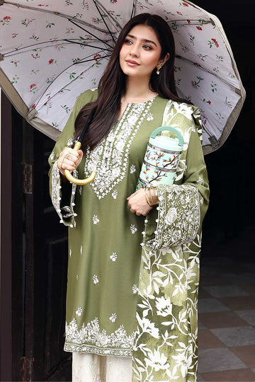CROSS STITCH | KHADDAR-LINEN-MARINA'25 | MOSS REVERIE
