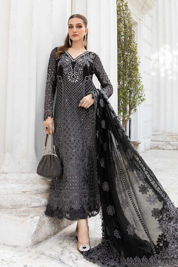 MARIA B | EMBROIDERED CHIFFON SUIT | MPC-24-101