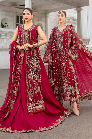 MARIA B | EMBROIDERED CHIFFON SUIT | MPC-24-107 | OPEN LONG SHIRT