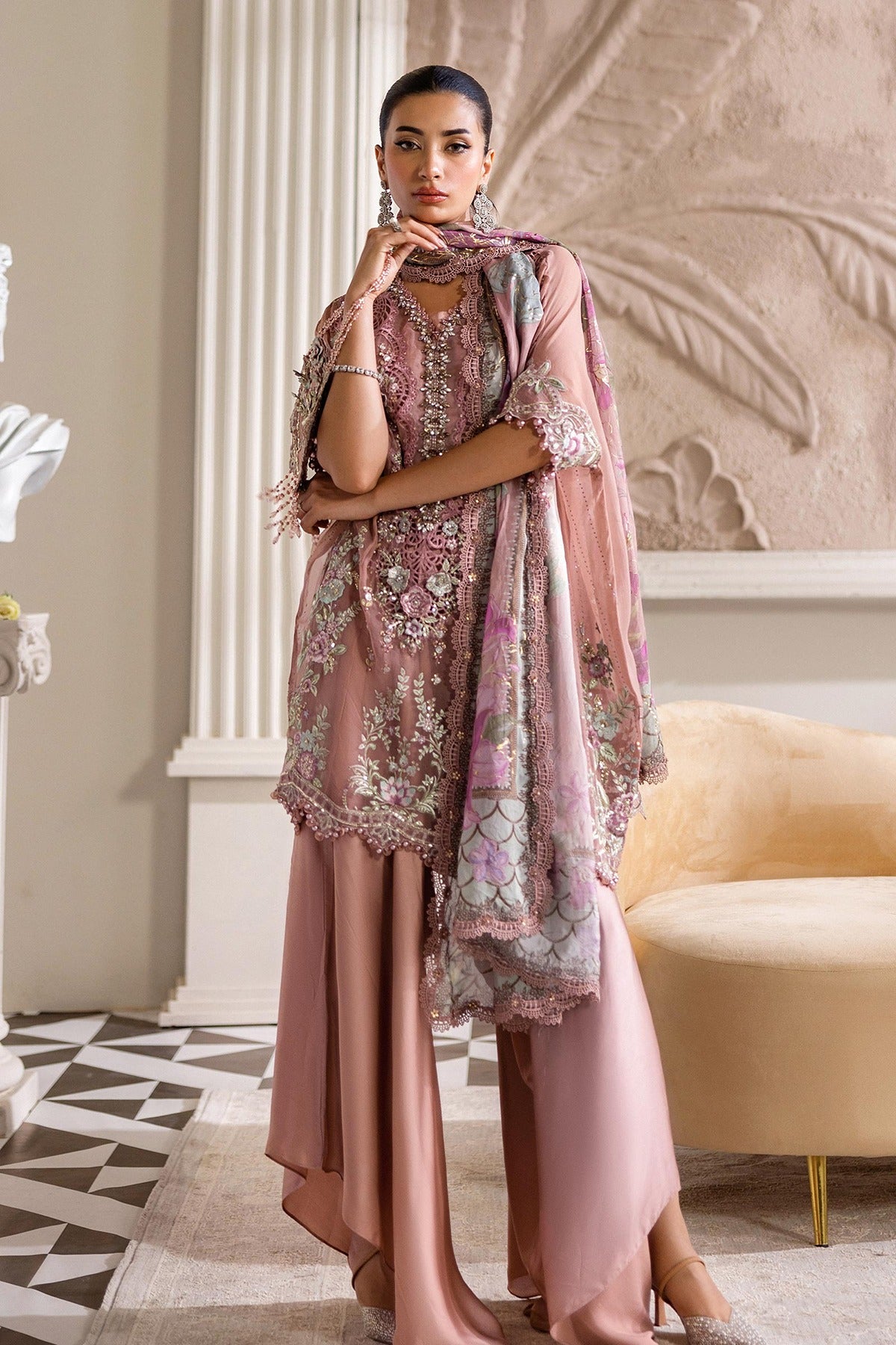 MARIA B | EMBROIDERED CHIFFON | MPC-25-105 | B