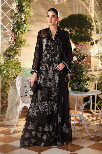 MARIA B | CHIFFON'26 | EMBROIDERED CHIFFON SUIT | MPC-26-101-BLACK