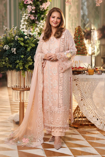 MARIA B | CHIFFON'26 | EMBROIDERED CHIFFON SUIT | MPC-26-104-PEACH PINK