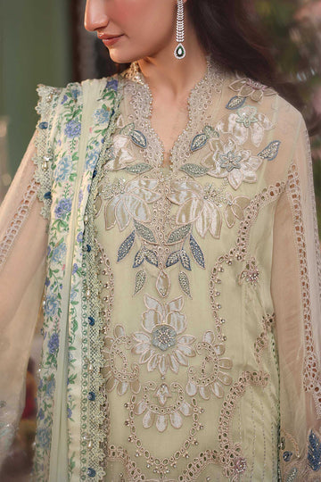 MARIA B | CHIFFON'26 | EMBROIDERED CHIFFON SUIT | MPC-26-105-PISTACHIO GREEN