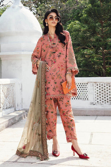MARIA B | M.PRINTS | EMBROIDERED LINEN SUIT | MPT-2707-A