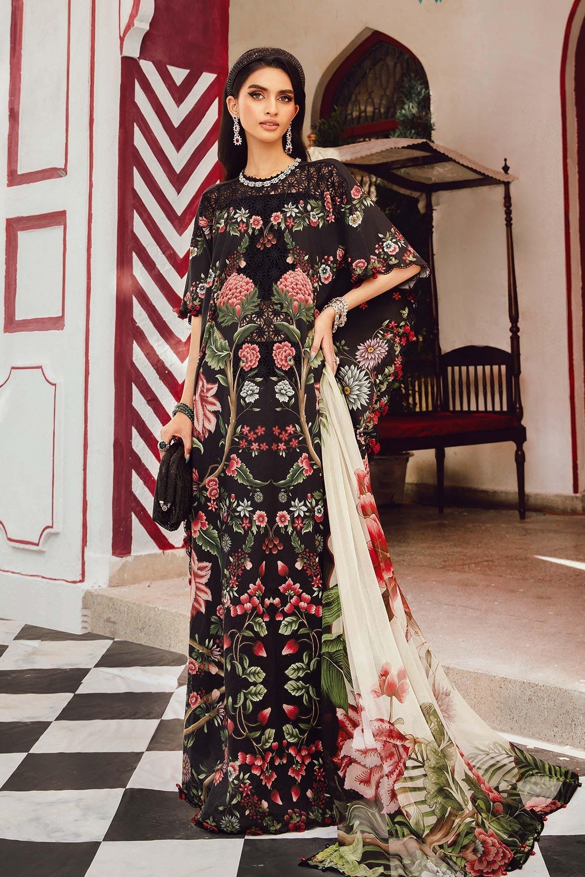 MARIA B | M.PRINTS | EMBROIDERED CAMBRIC SUIT | MPT-2709-B