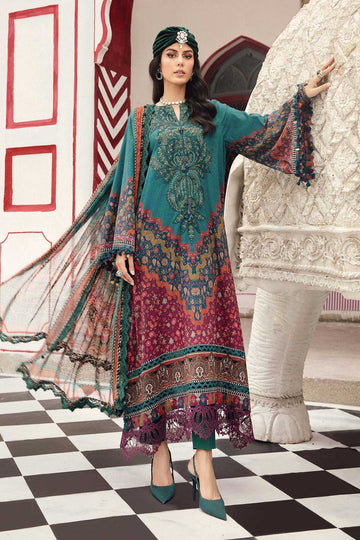 MARIA B | M.PRINTS | EMBROIDERED CAMBRIC SUIT | MPT-2710-B