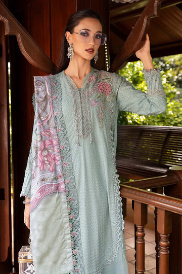 MARIA B | M.PRINTS | EMBROIDERED TWILL LINEN SUIT | MPT-2802-A
