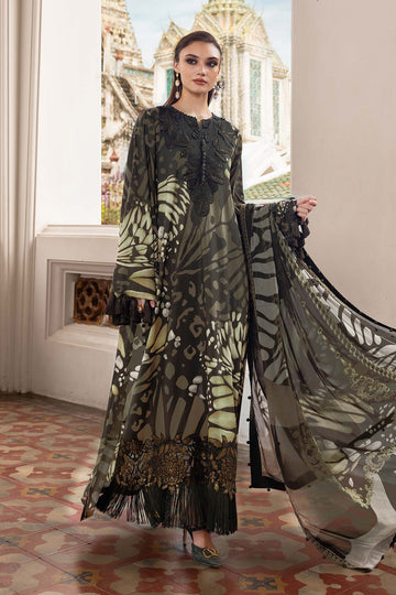 MARIA B | M.PRINTS | EMBROIDERED LINEN SUIT | MPT-2809-A