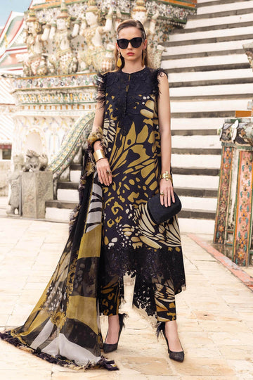 MARIA B | M.PRINTS | EMBROIDERED LINEN SUIT | MPT-2809-B