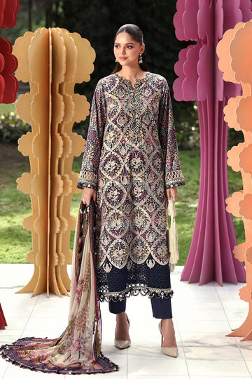 MARIA B | M.PRINTS | EMBROIDERED LAWN SUIT | MPT-3003-B