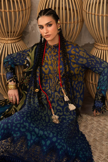 MARIA B | M.PRINTS | 3 PIECE EMBROIDERED LINEN SUIT | MPT-3101-B