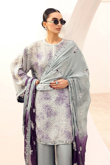 MARIA B | EID COLLECTION FORMALS | 3 PIECE EMBROIDERED SILK SUIT | MST-EF26-18-GREY