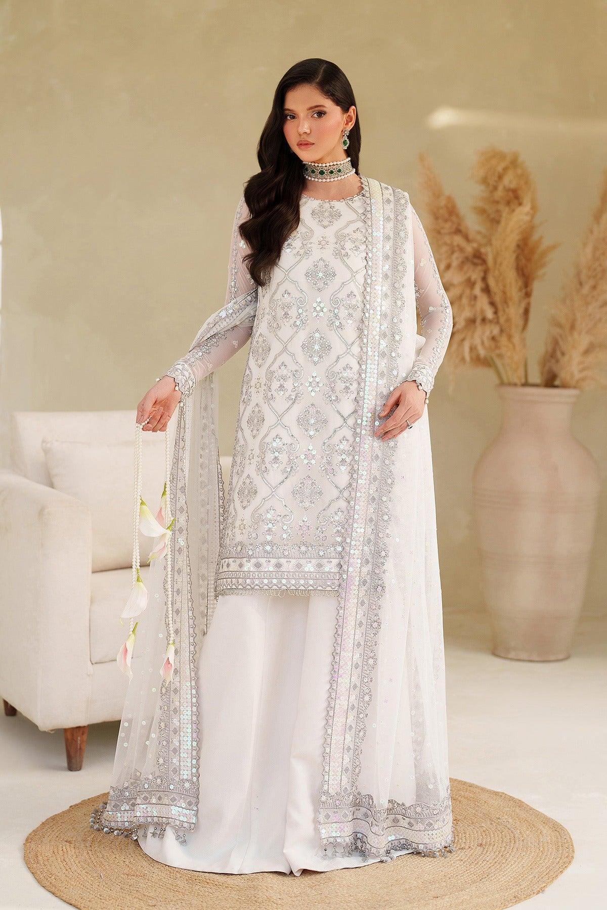 ZARIF | MEESA LUXURY FORMALS | MEEHAR | SHORT SHIRT WITH SHARARA
