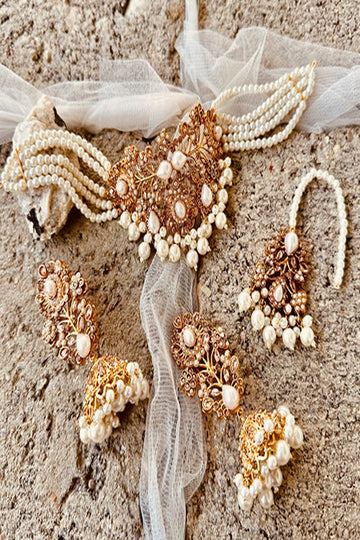 KOH-E-GEM | JEWELLERY | MEHR CHOKER SET - PEARL WHITE