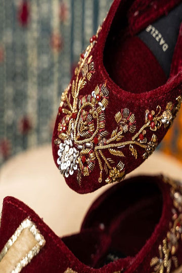 DAZZLE | KHUSSA SHOES | MIDNIGHT GLAM (MAROON)