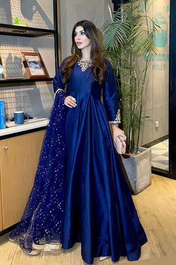 MAHNOOR MUJTABA | LUXURY PRET | MIDNIGHT BLUE PISHWAS