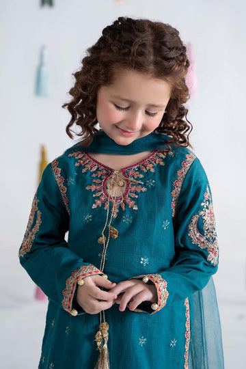 MARIA B | KIDSWEAR | EMBROIDERED DORIA COTTON SUIT | MKD-EA24-19