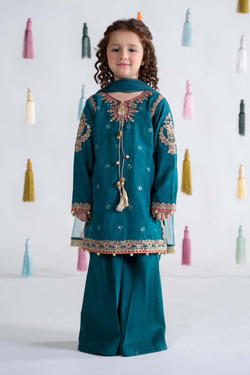 MARIA B | KIDSWEAR | EMBROIDERED DORIA COTTON SUIT | MKD-EA24-19