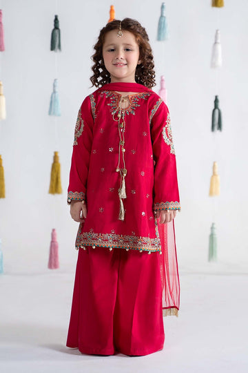 MARIA B | KIDSWEAR | EMBROIDERED DORIA COTTON SUIT | MKD-EA24-19