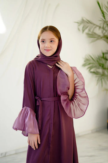 SPRINKLES | KIDS ABAYA | MUTED MAUVE ABAYA WITH STOLE