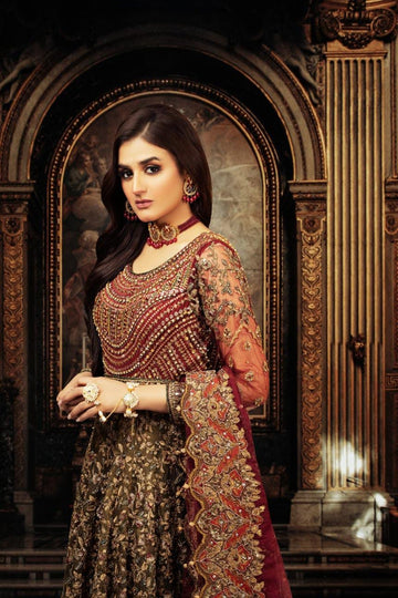 NAKOOSH | BRIDAL | NB-4255 MEHNDI STITCHED 3PC DRESS