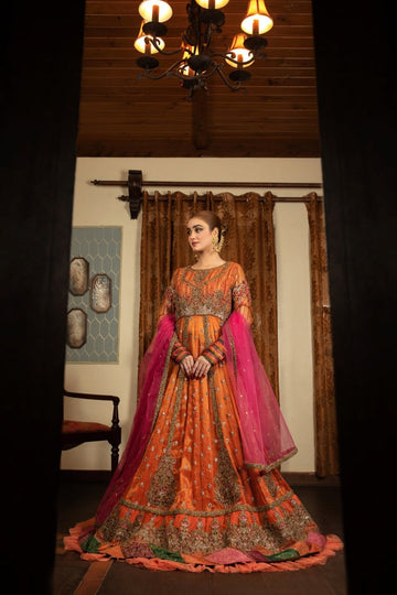 NAKOOSH | BRIDAL | NB-4497 ORANGE BRIDAL DRESS