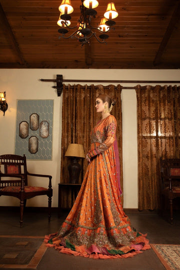 NAKOOSH | BRIDAL | NB-4497 ORANGE BRIDAL DRESS