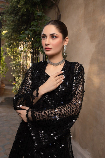 NAKOOSH | BRIDAL | NB-4574 BLACK SEQUINS LEHNGA CHOLI STITCHED DRESS