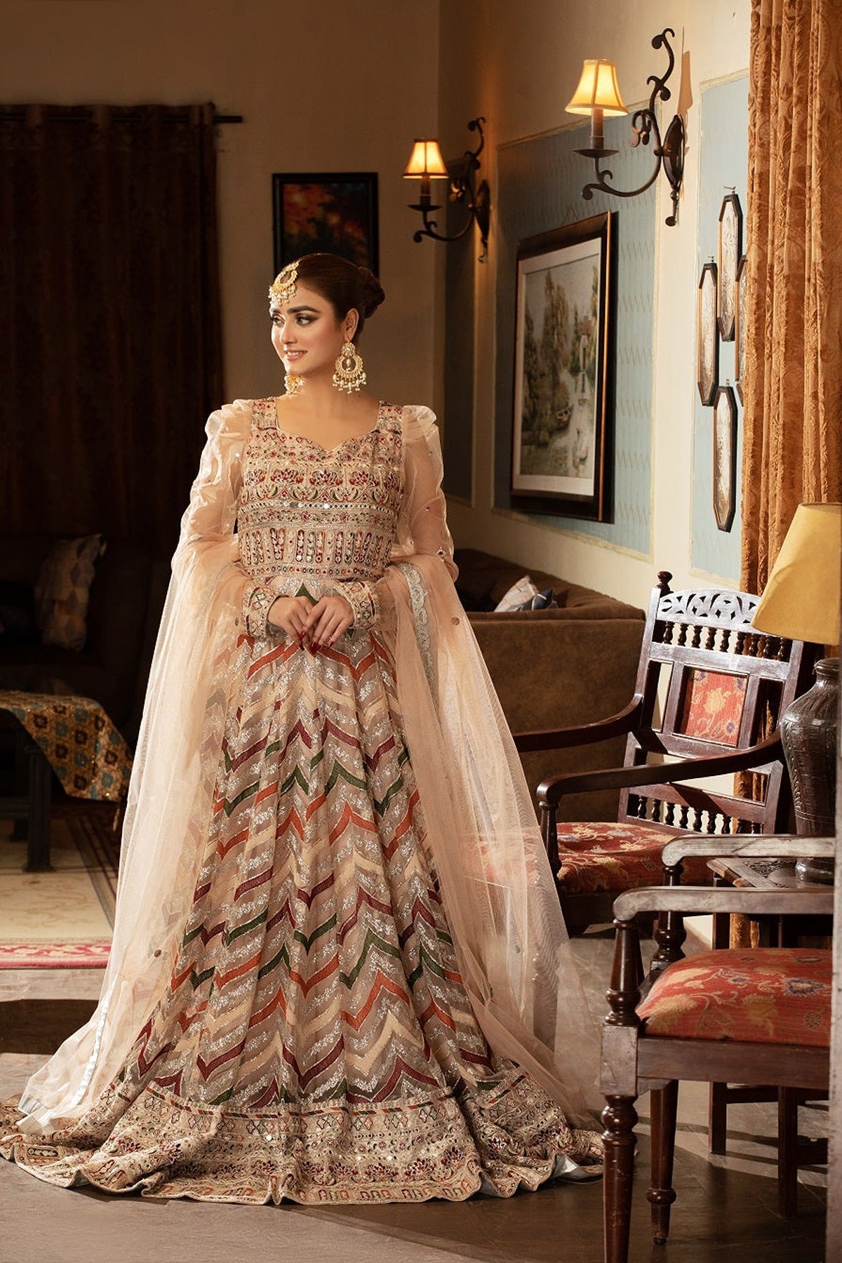 NAKOOSH | BRIDAL | NB-4735 IVORY 3PC STITCHED DRESS