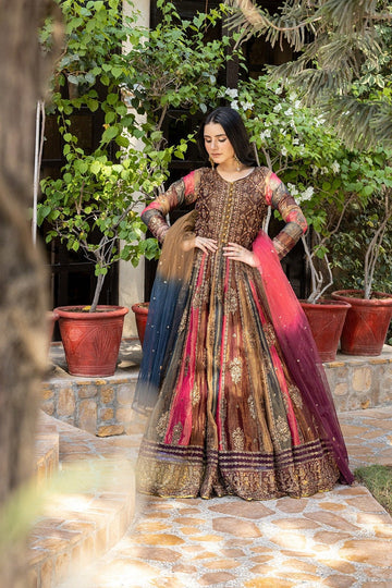 NAKOOSH | BRIDAL | NB-5130 MULTI MAXI 3PC STITCHED DRESS