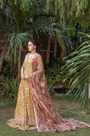 NAKOOSH | BRIDAL | NB-5363 YELLOW 3PC STITCHED DRESS