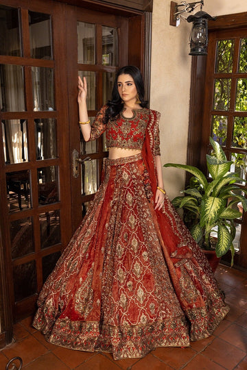 NAKOOSH | BRIDAL | NB-5565 MAROON FORMAL 3PC STITCHED DRESS