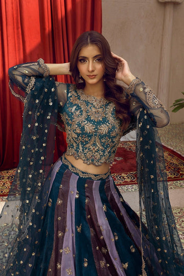 NAKOOSH | BRIDAL | NB-5778 SEA GREEN MULTI MAISORI STITCHED 3PC SUIT