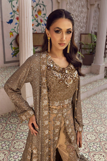 NAKOOSH | BRIDAL | NB-5852 ANTIQUE GOLD FORMAL STITCHED 3PC SUIT