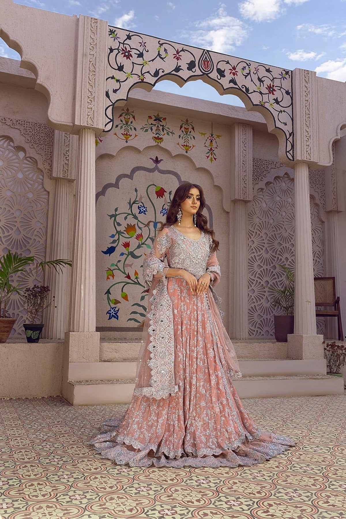 NAKOOSH | BRIDAL | NB-6082 PINK MASORI STITCHED 3PC FORMAL DRESS