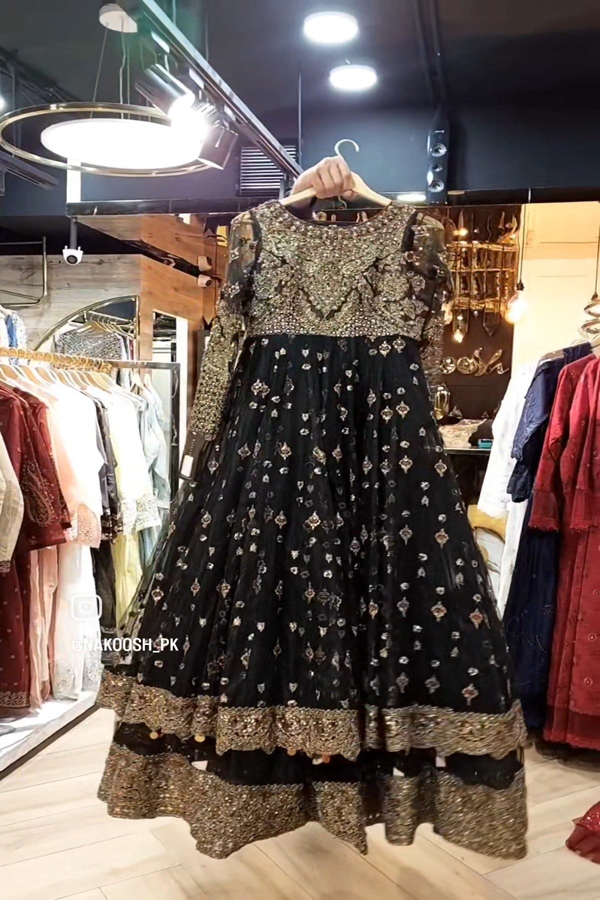 NAKOOSH | BRIDAL | NB- 5050 BLACK NET DRESS