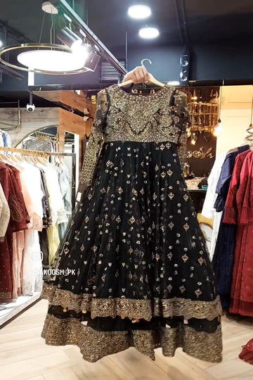 NAKOOSH | BRIDAL | NB- 5050 BLACK NET DRESS