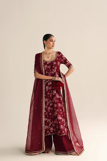 ZAIB | WEDDING EDIT 2026 | DEEP MAROON LUXURY WEDDING EDIT 2026 (NPA3-26449)