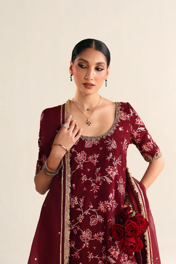 ZAIB | WEDDING EDIT 2026 | DEEP MAROON LUXURY WEDDING EDIT 2026 (NPA3-26449)