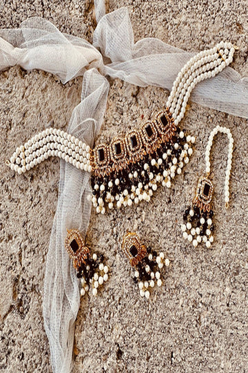 KOH-E-GEM | JEWELLERY | NAQSH-E-JAHAN CHOKER - BLACK