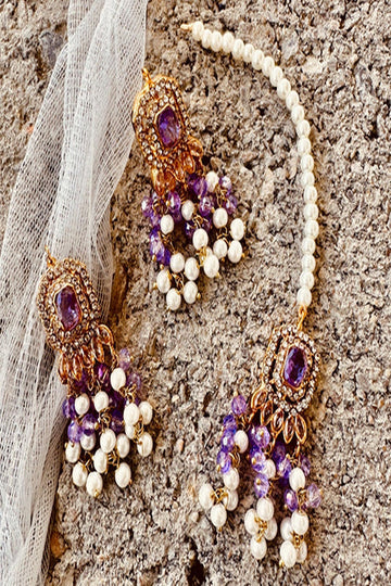 KOH-E-GEM | JEWELLERY | NAQSH-E-JAHAN CHOKER - PURPLE