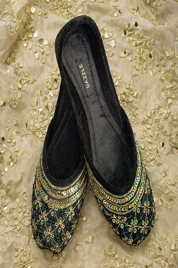 DAZZLE | KHUSSA SHOES | NASHIMAN (SEA GREEN)
