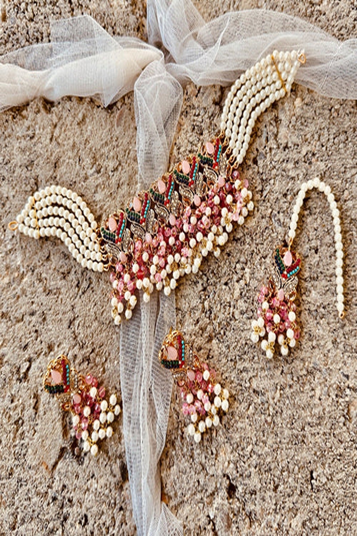 KOH-E-GEM | JEWELLERY | NAULAKHA CHOKER SET – PINK