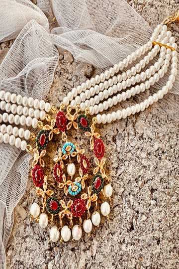 KOH-E-GEM | JEWELLERY | NAURATAN ÉCLAT CHOKER - RUBY